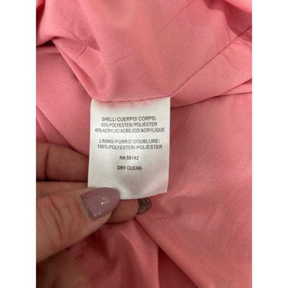 GAL MEETS GLAM Pink Tweed Coat Jacket Womens 12 Preppy Old Money Gossip Girl - Picture 7 of 11